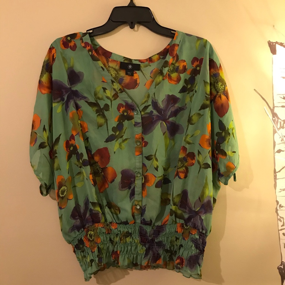 Floral button up blouse
